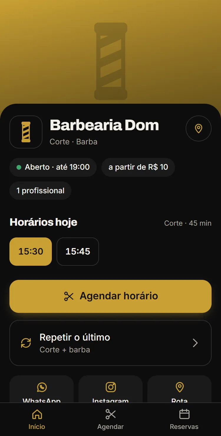 App no estilo dourado