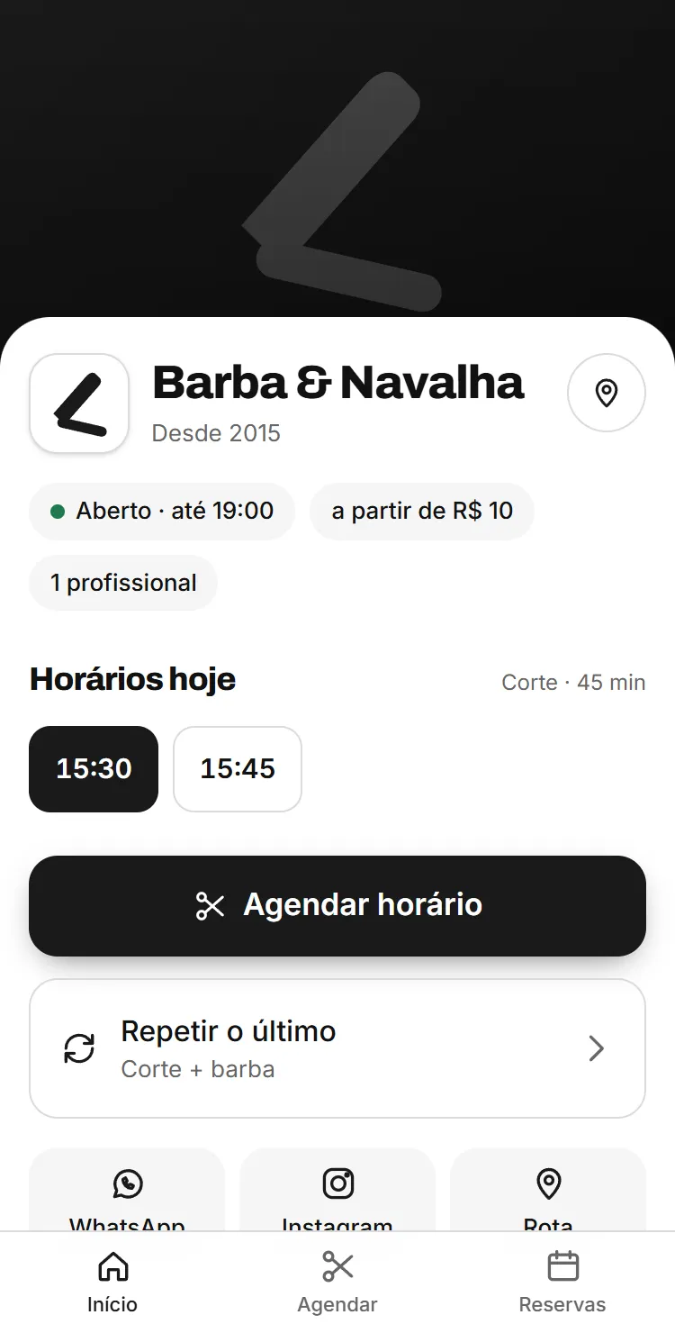 App no estilo preto